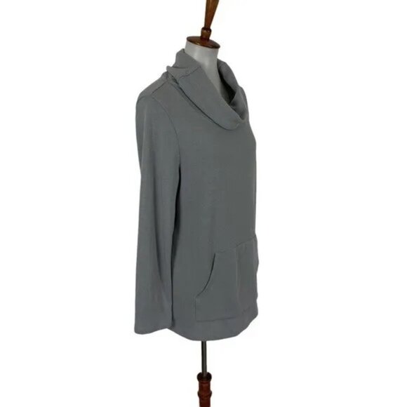 J. Jill Gray Cowl Neck Pullover Sweater M Soft Knit Casual Relaxed Fit Cozy - Picture 4 of 7